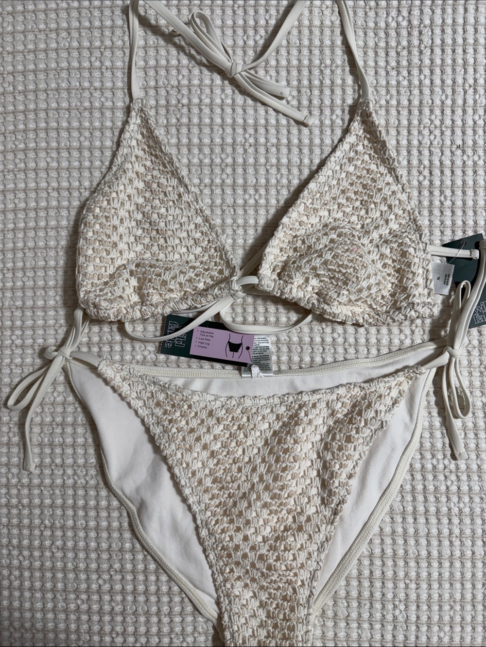 Wild Fable Cream Crochet Bikini Bottom